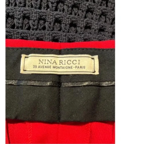 NINA RICCI RED TAILORED PANTS - Picture 6 of 8